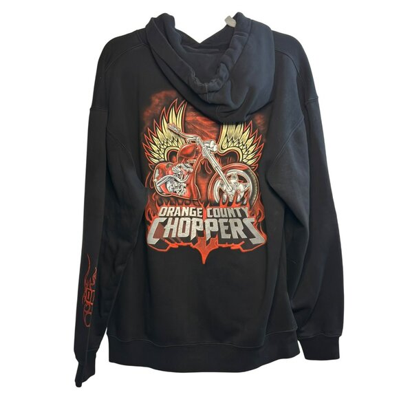 Orange County Choppers Hoodie – Winged Flaming Rider Graphic Pullover 21"x27" - Picture 3 of 9